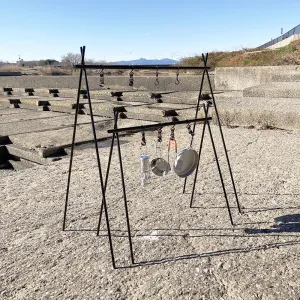 アルミハンガースタンド ハンギングラック ランタンスタンド Huehuecoyotl Outdoor Works Camping lantern cooker hanger stand