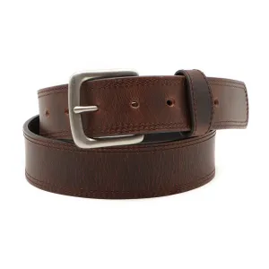 1 1/2" Oily Brown Double Stitch Belt