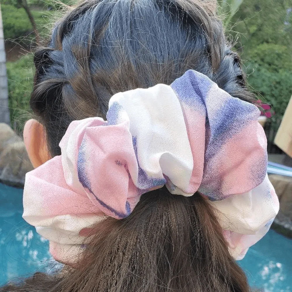 10 Pack Scunci Collection Luxurious Oversized Hair Statement Tie Dye Scrunchies
