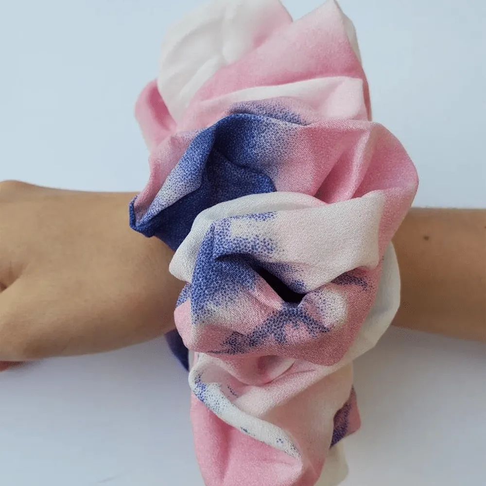 10 Pack Scunci Collection Luxurious Oversized Hair Statement Tie Dye Scrunchies