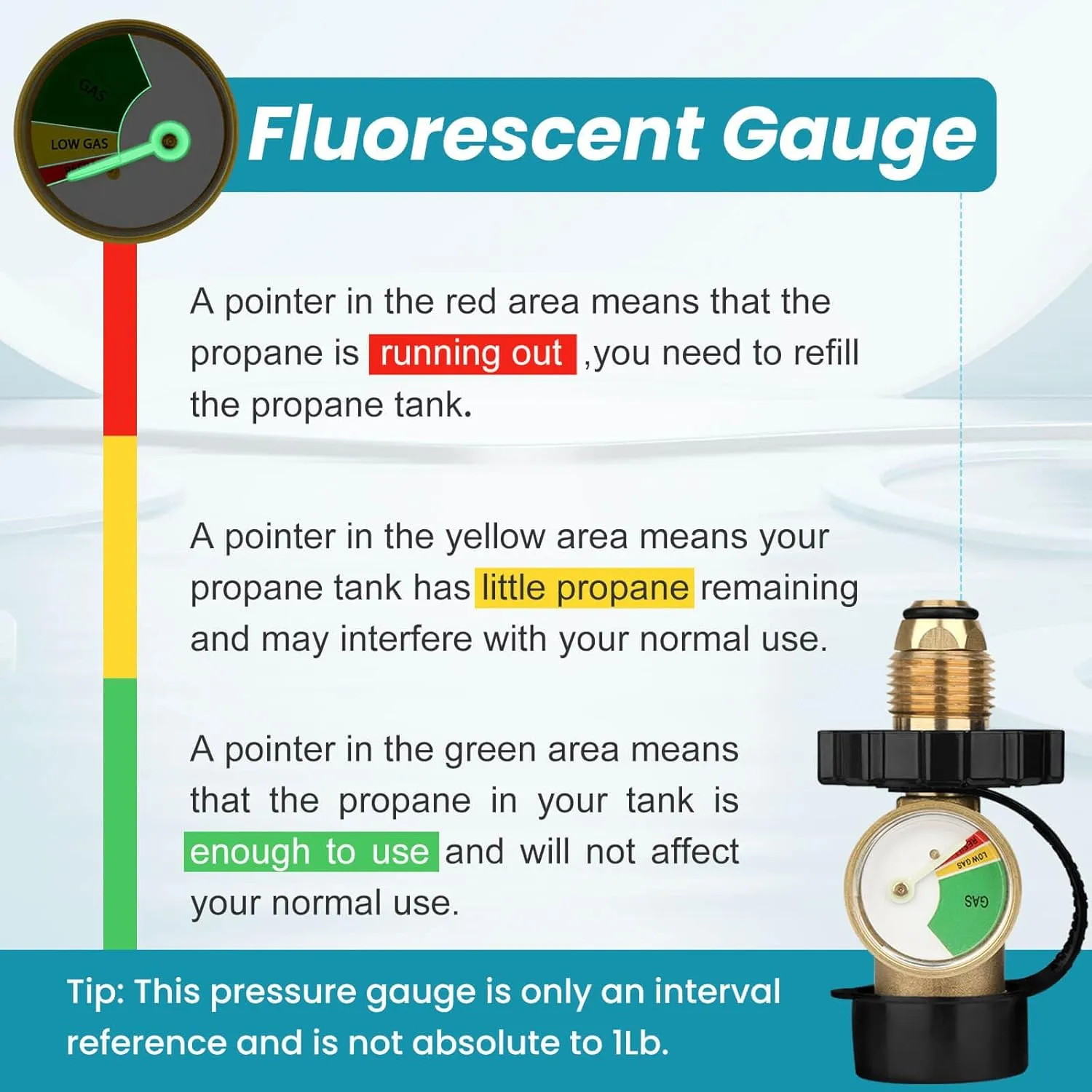 100 Lb Propane Tank Adapter Propane Gauge for 100 Lb Propane Tank Universal Fi
