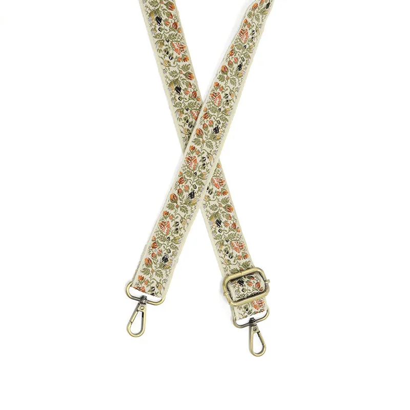 1.2" Autumnal Floral Vines Guitar Strap