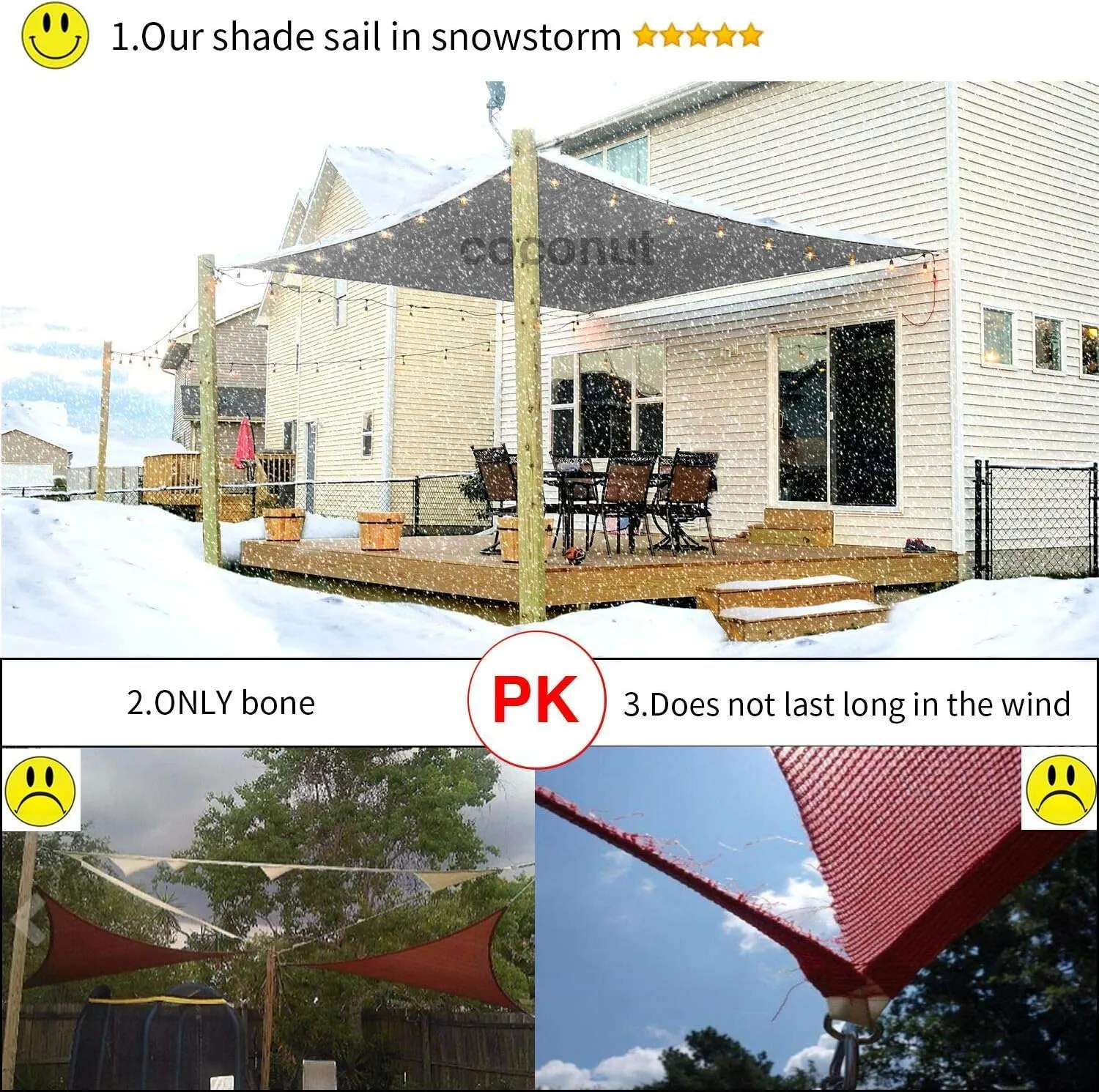 12'x20' Rectangle Patio Sun Shade Sail（Grey Color）