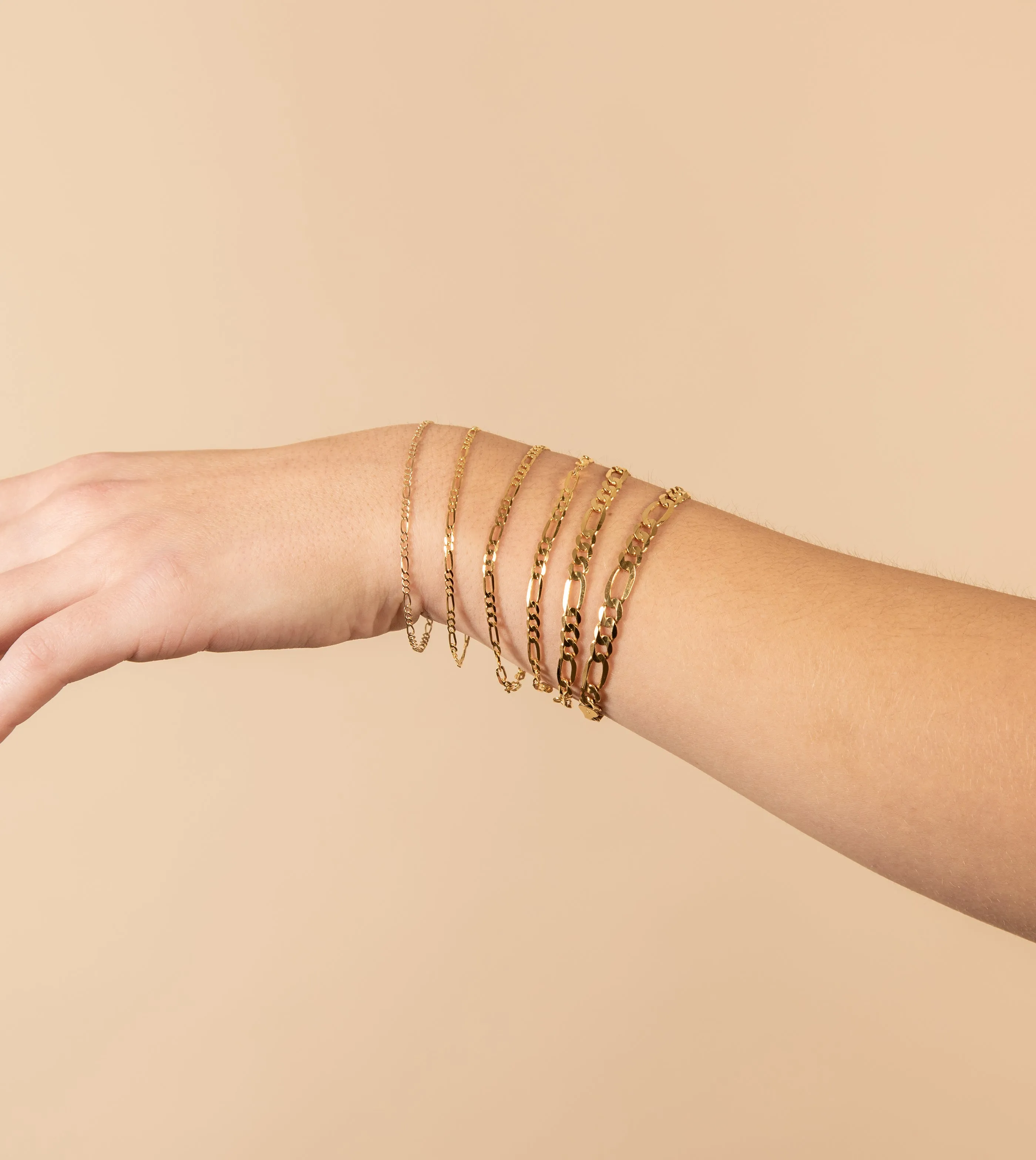 14k Gold Figaro Link Chain Bracelet