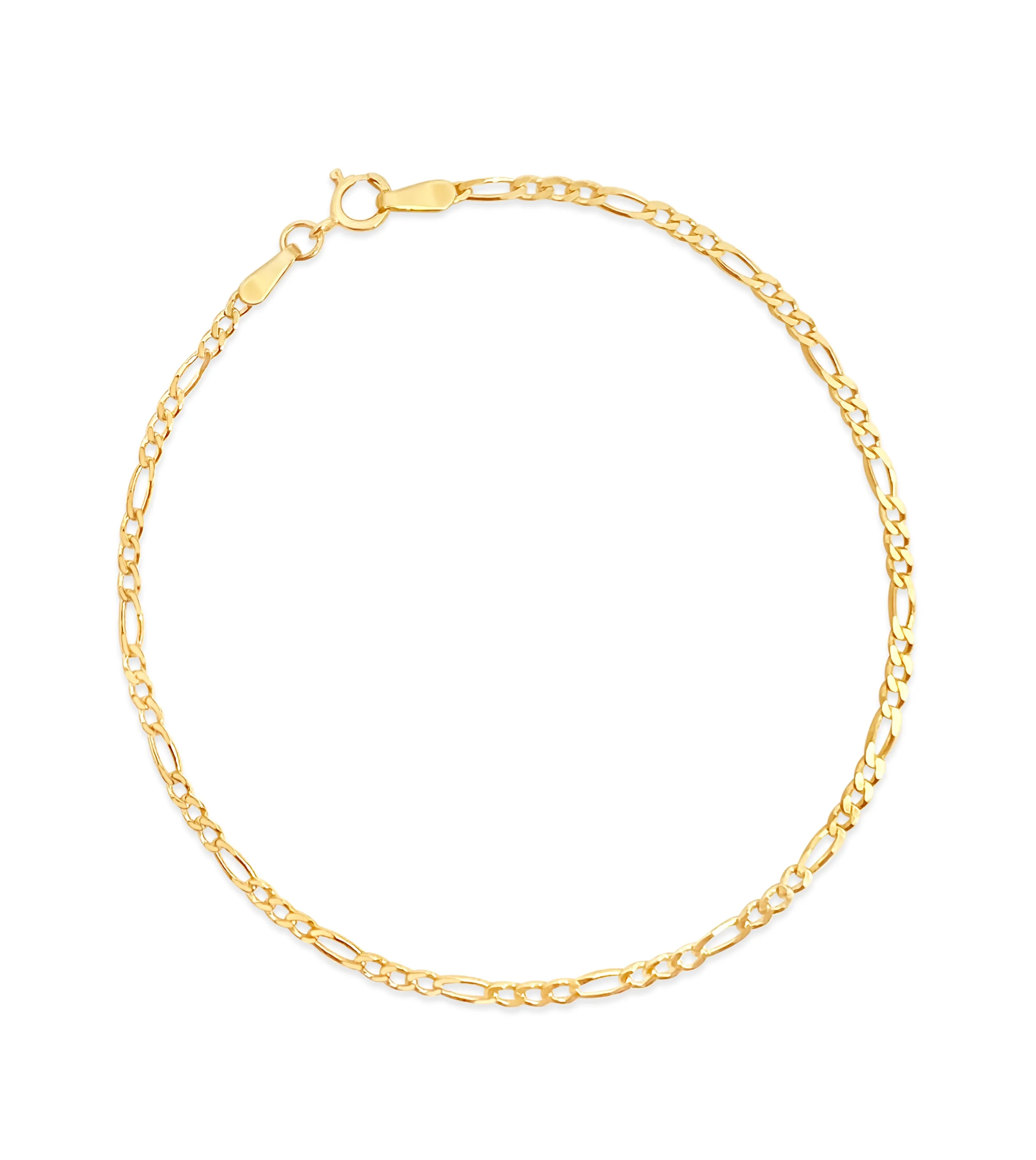 14k Gold Figaro Link Chain Bracelet