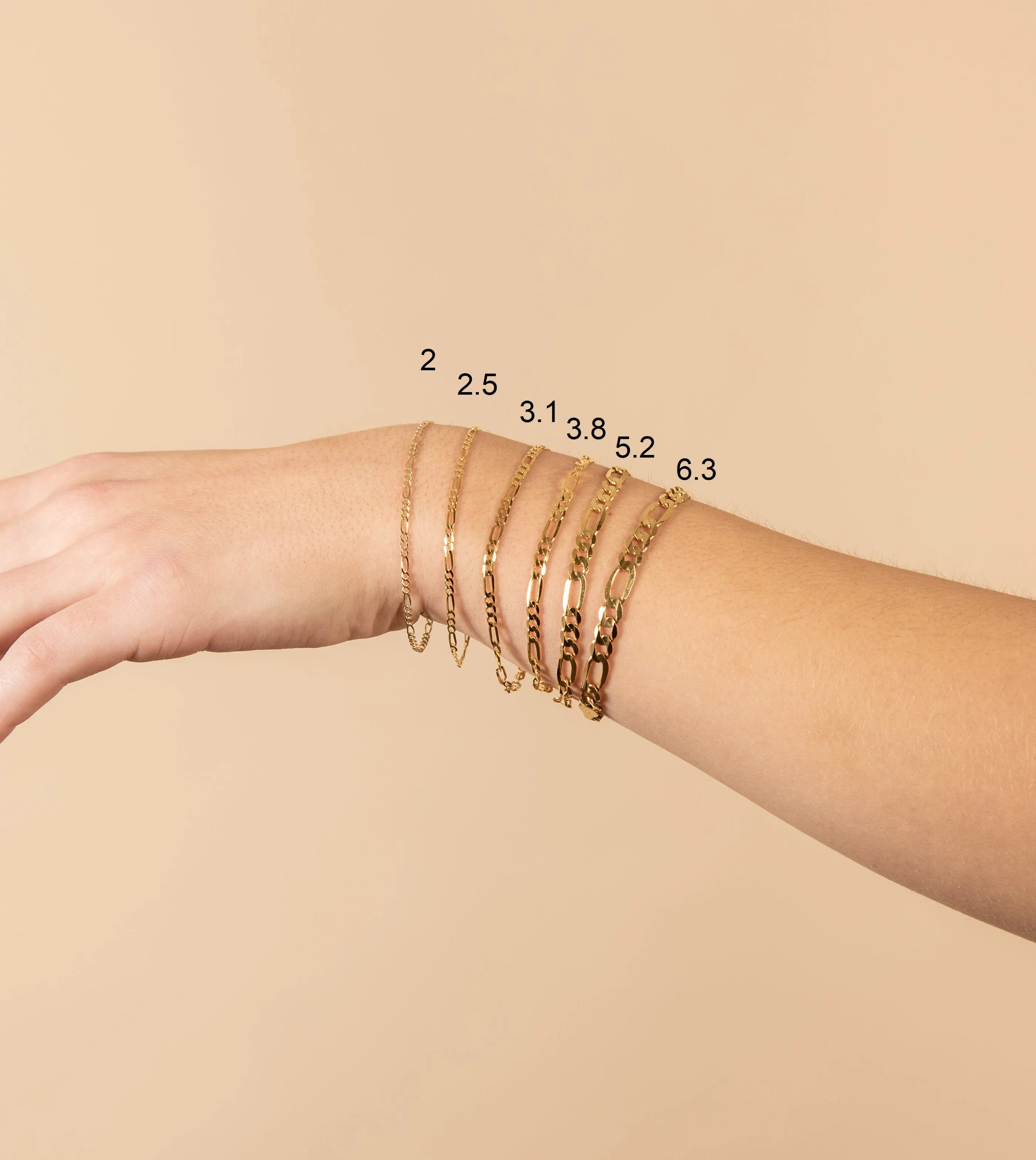 14k Gold Figaro Link Chain Bracelet