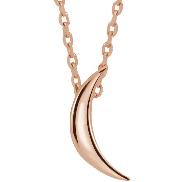 14K Rose Crescent 16-18" Necklace