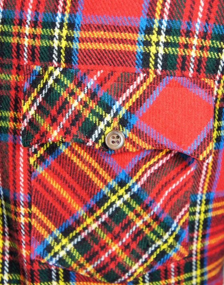 1980's Festive Multicolor Striped Plaid Flannel Shirt - Size XL
