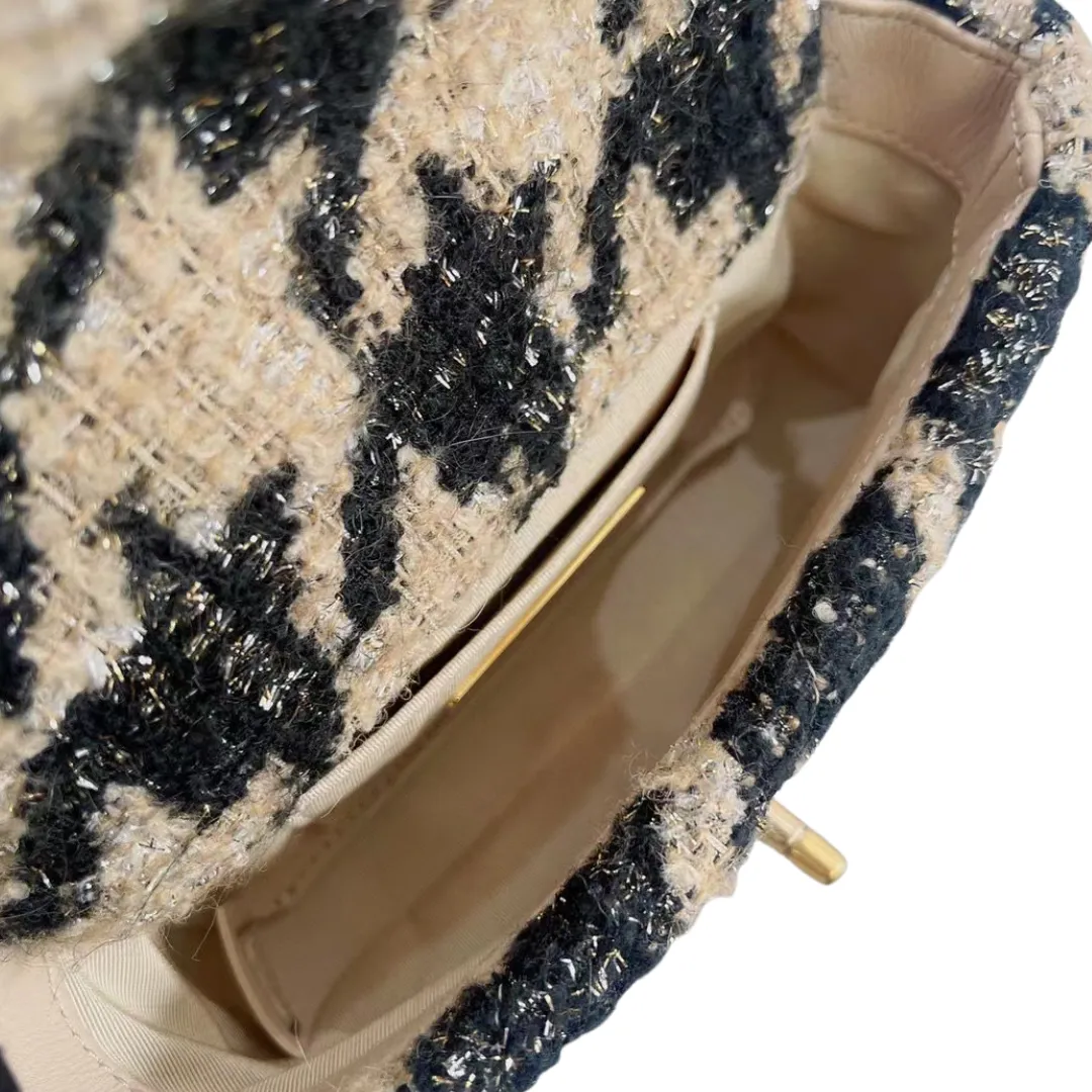 19K Beige Houndstooth Tweed 19 Waist Belt Bag