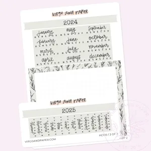2024 H. Cousin Yearly Calendar Sticker Kit - Leaf Print