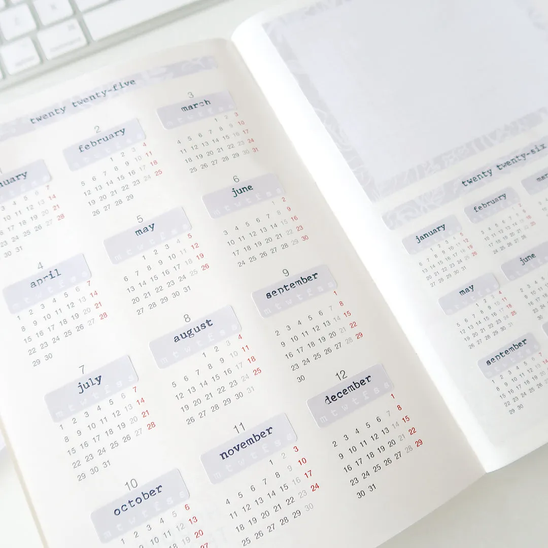 2025 H. Cousin Yearly Calendar Sticker Kit - Neutral