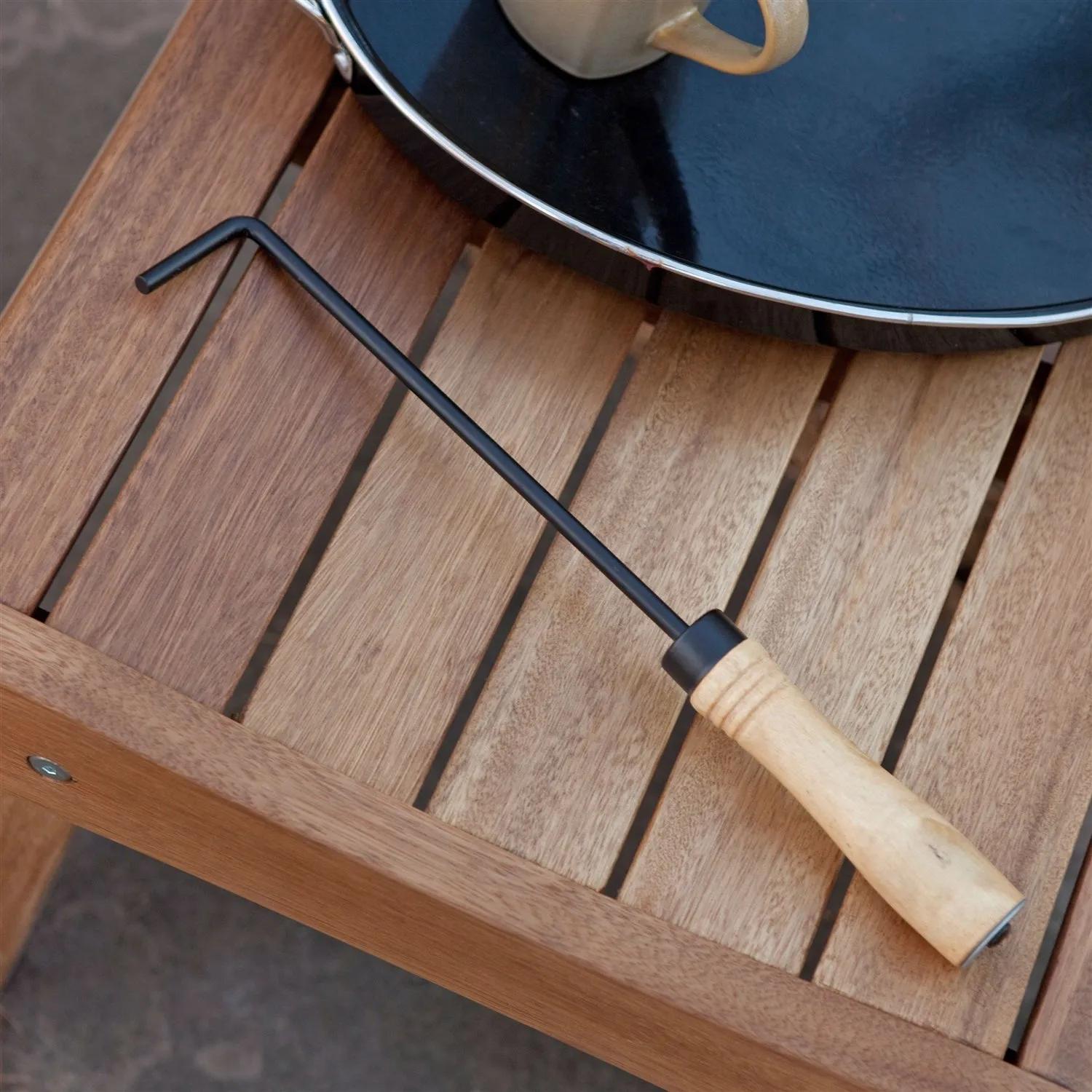 23-inch Heavy Duty Steel Fire Pit Cauldron with Stand and Cover