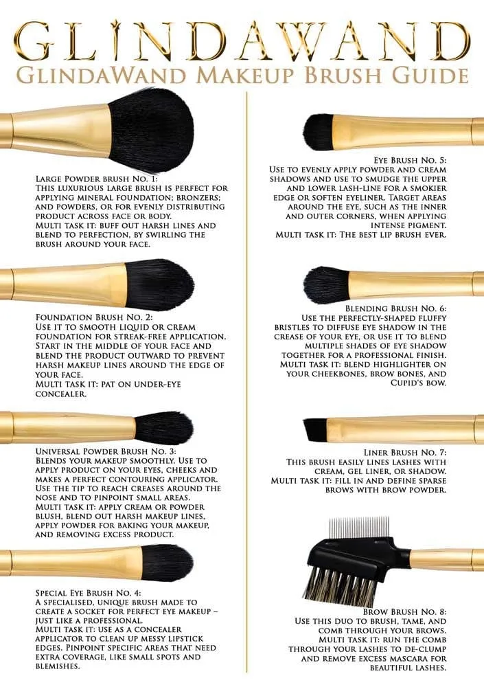 24ct Gold-Plated Makeup Brush by GlindaWand - Blending Brush No. 6