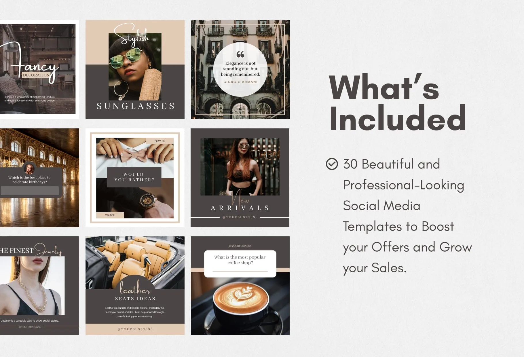 30 Luxurious Lifestyle Instagram Post Canva Templates