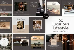30 Luxurious Lifestyle Instagram Post Canva Templates