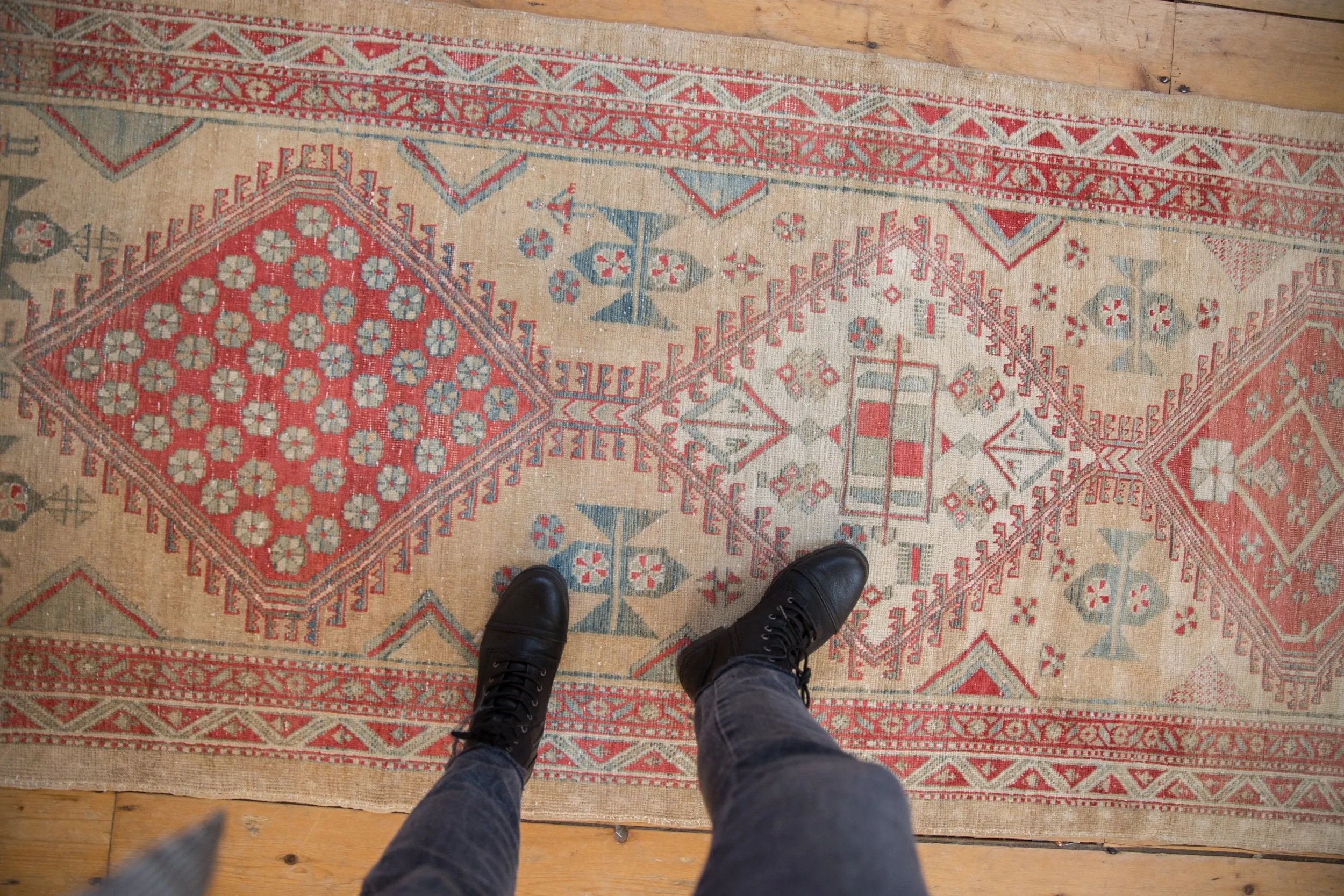 3x13.5 Vintage Distressed Serab Rug Runner