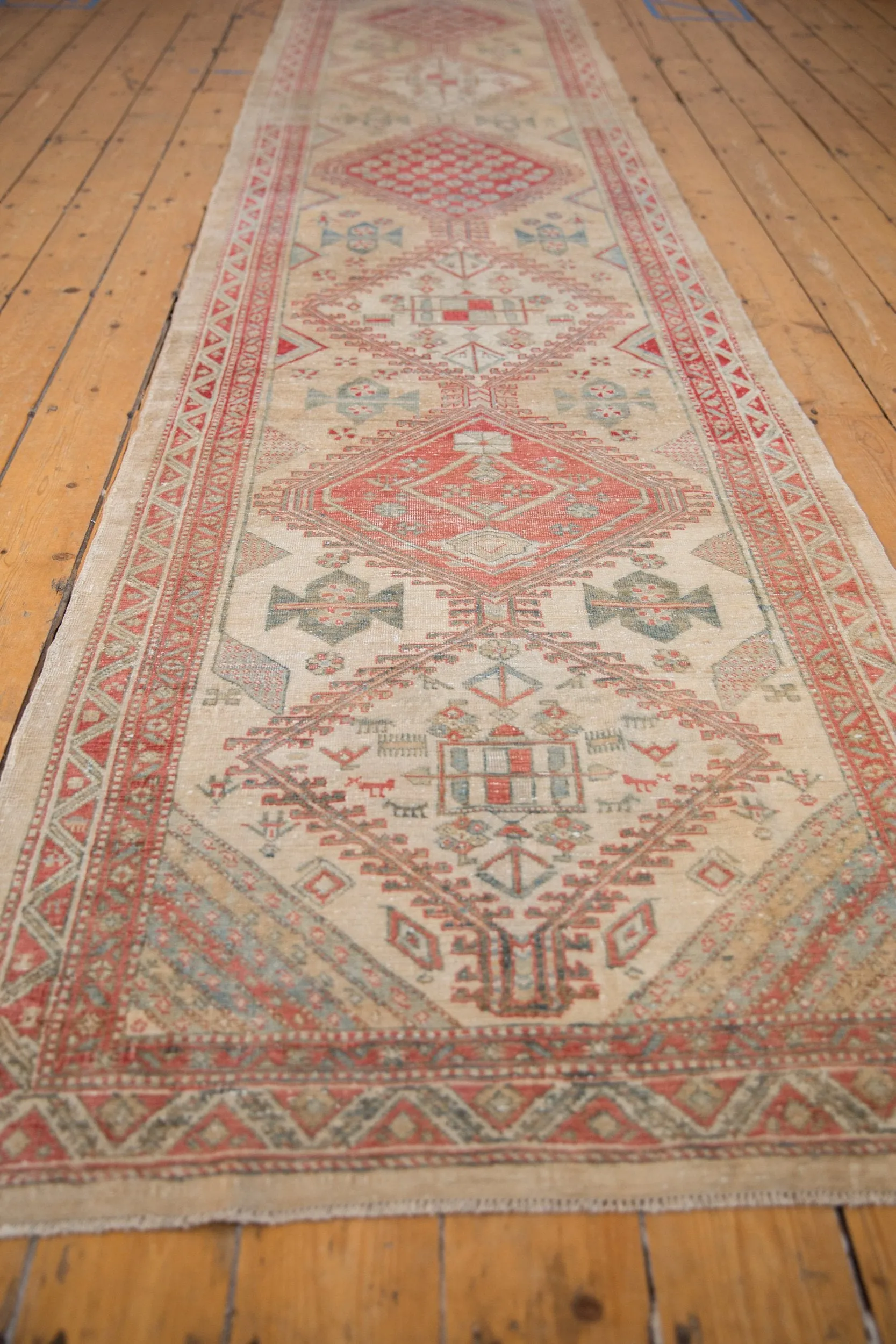 3x13.5 Vintage Distressed Serab Rug Runner