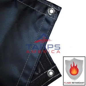 40 oz Ultimate Duty Black Vinyl Coated Vinyl Fire Retardant Tarp by AtlasShield Pro