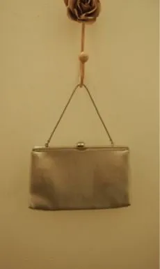 50s Silver Láme Clutch With Retractable Strap