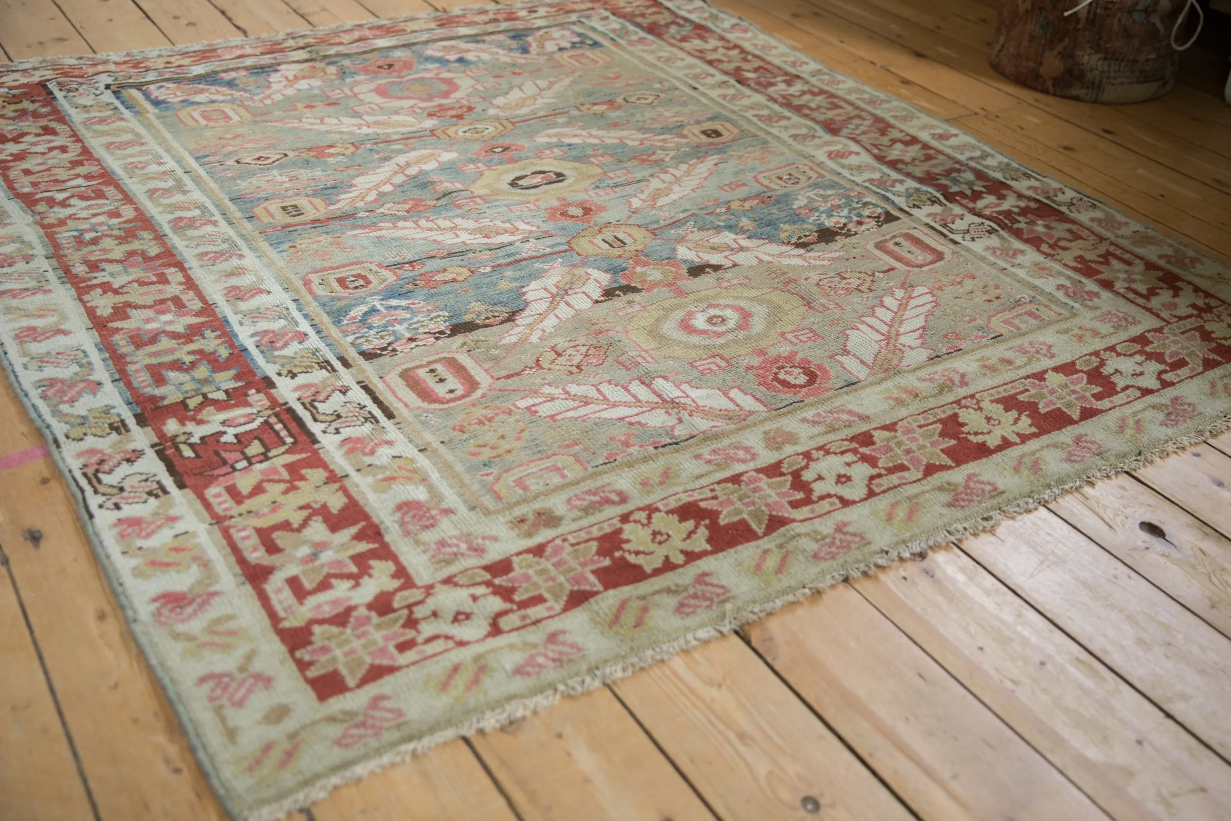 5.5x6 Antique Distressed Karaja Square Carpet