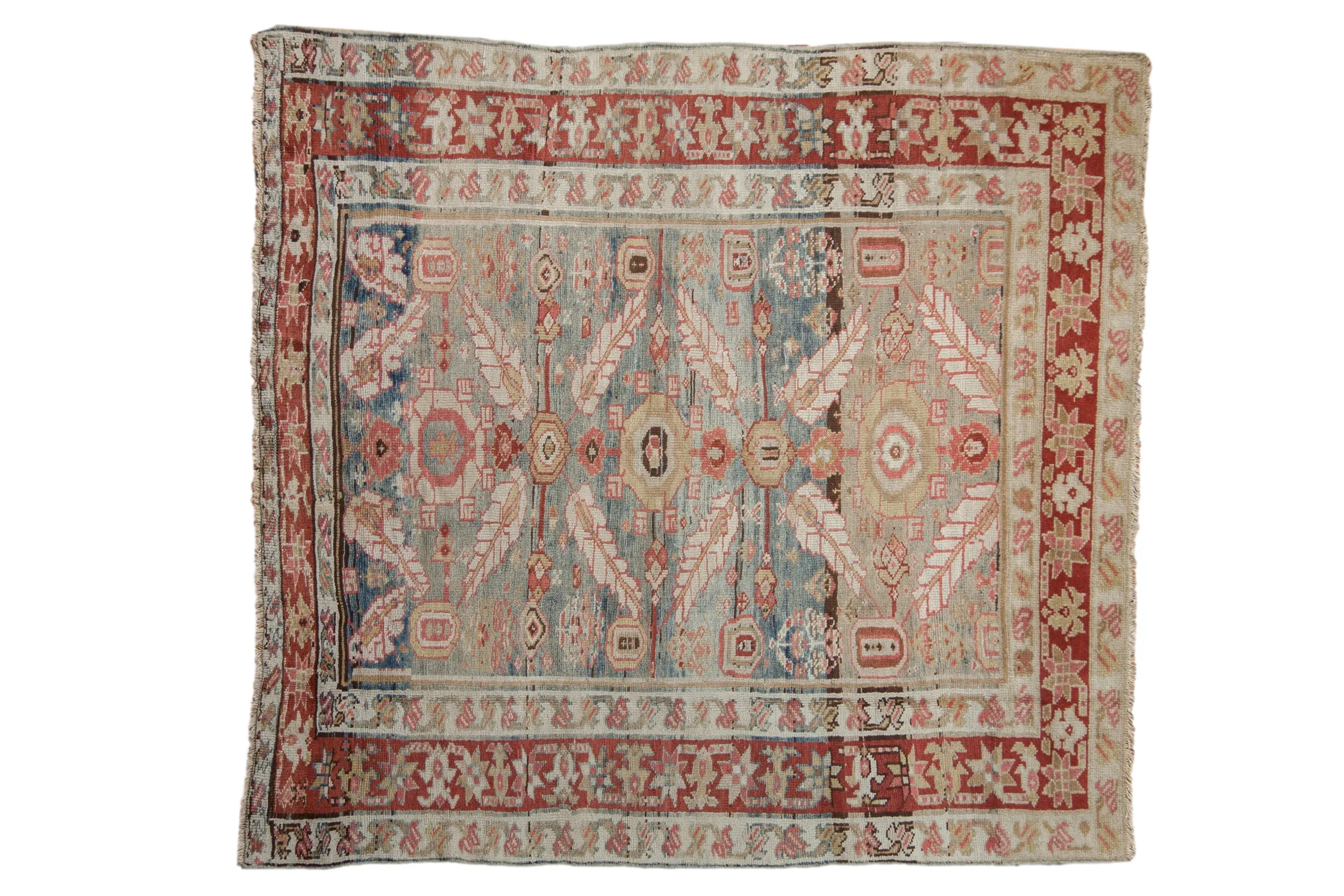5.5x6 Antique Distressed Karaja Square Carpet