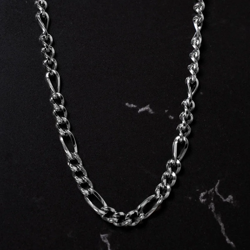 5MM Figaro Chain Necklace - Silver