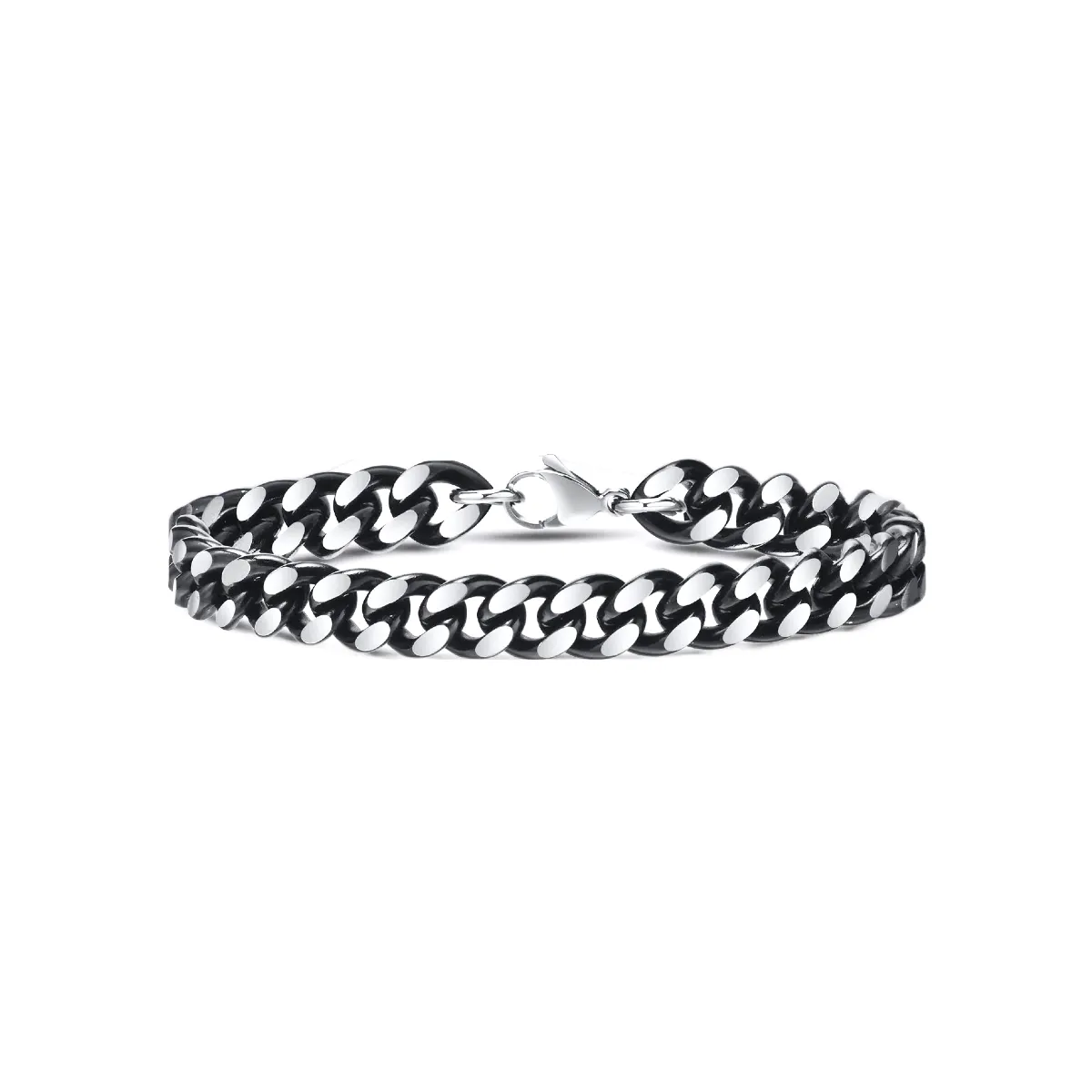 8mm Gun Metal Cuban Chain Bracelet
