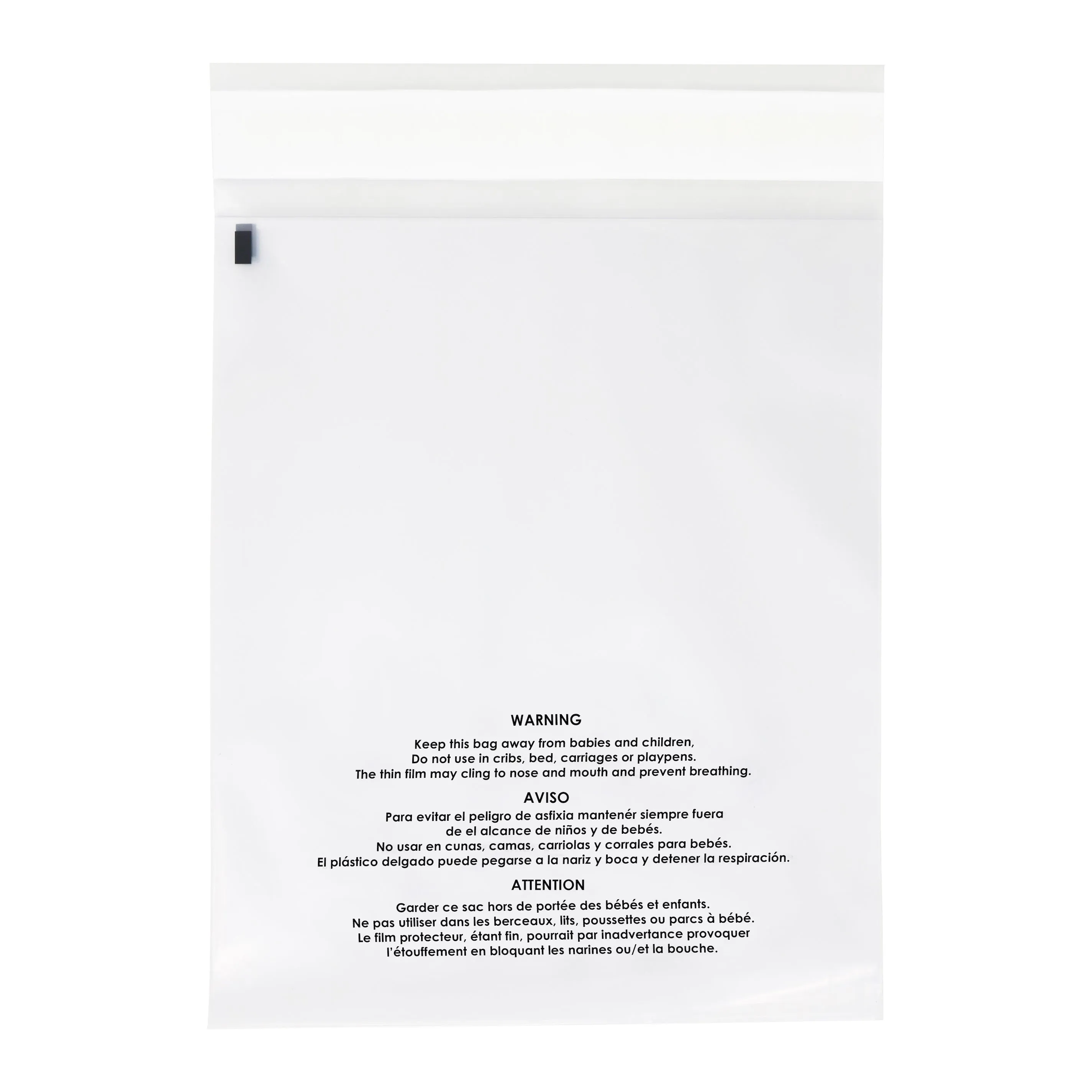 8" x 10" (200/1000 Pack) Self Seal Clear Poly Bags with Suffocation Warning 1.5 Mil
