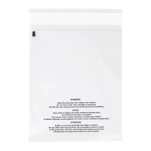 8" x 10" (200/1000 Pack) Self Seal Clear Poly Bags with Suffocation Warning 1.5 Mil