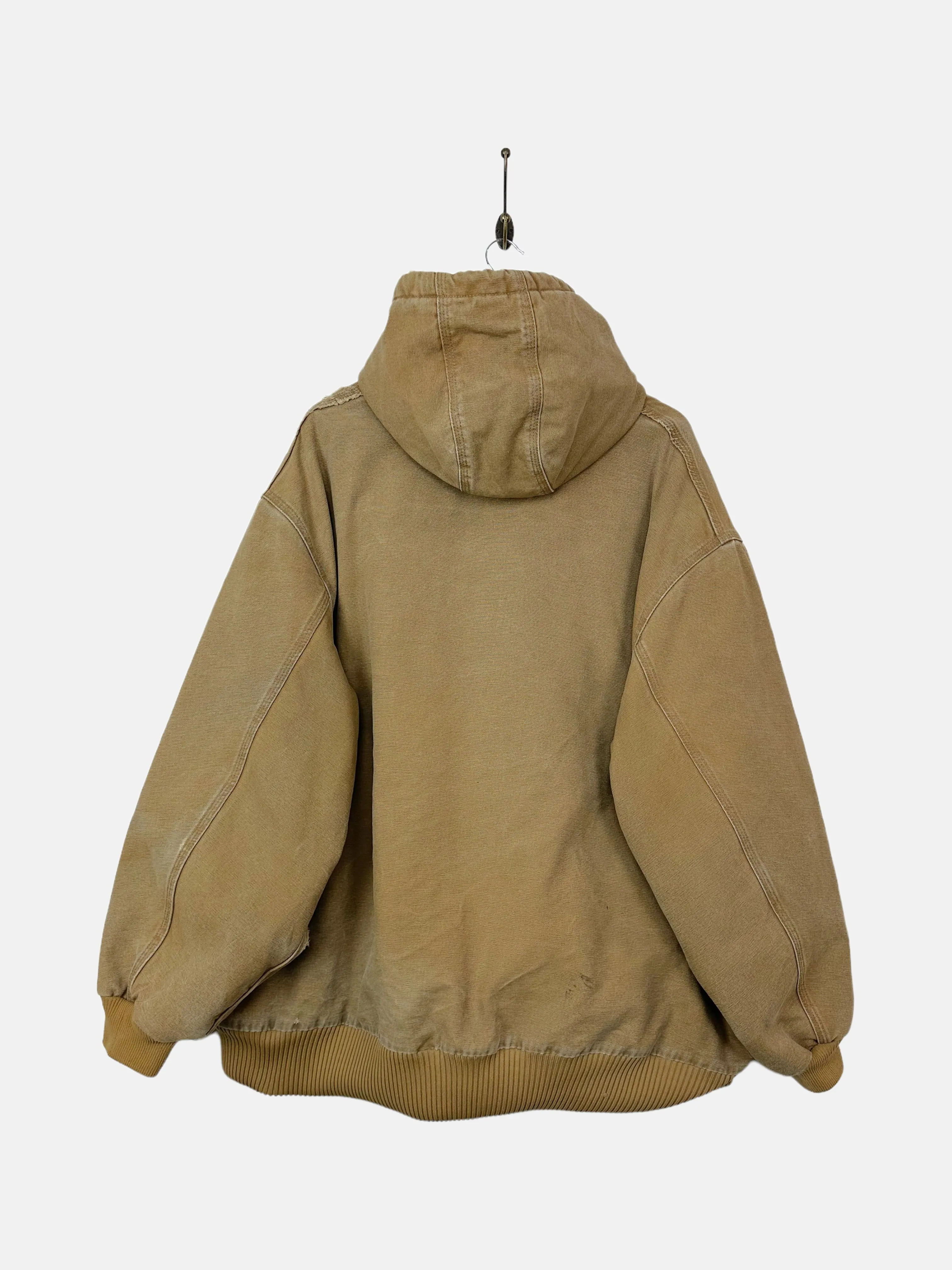 90's Distressed Carhartt Heavy Duty Vintage Jacket with Hood Size 2-3XL