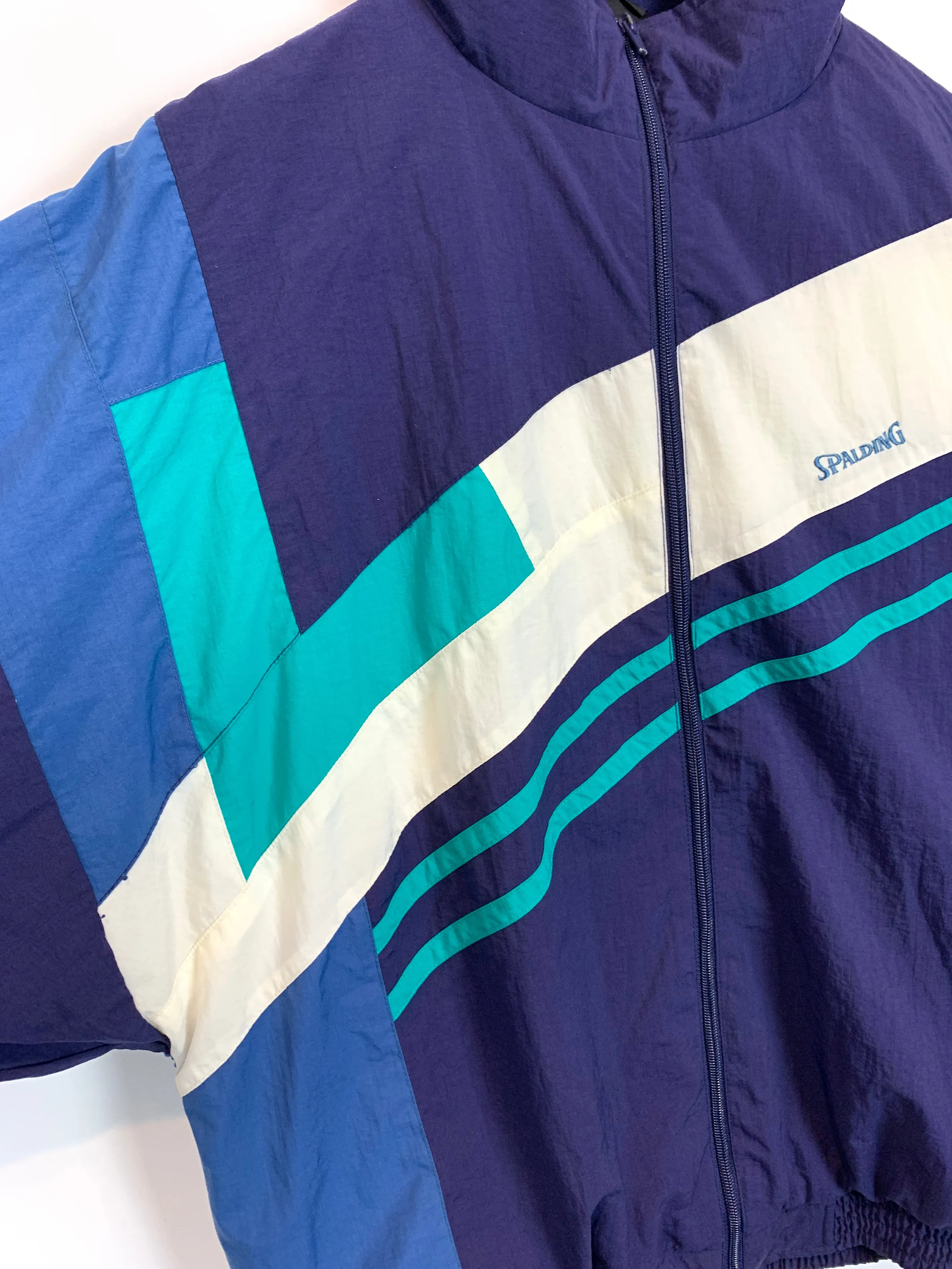 90's Spalding Patchwork Windbreaker (L)