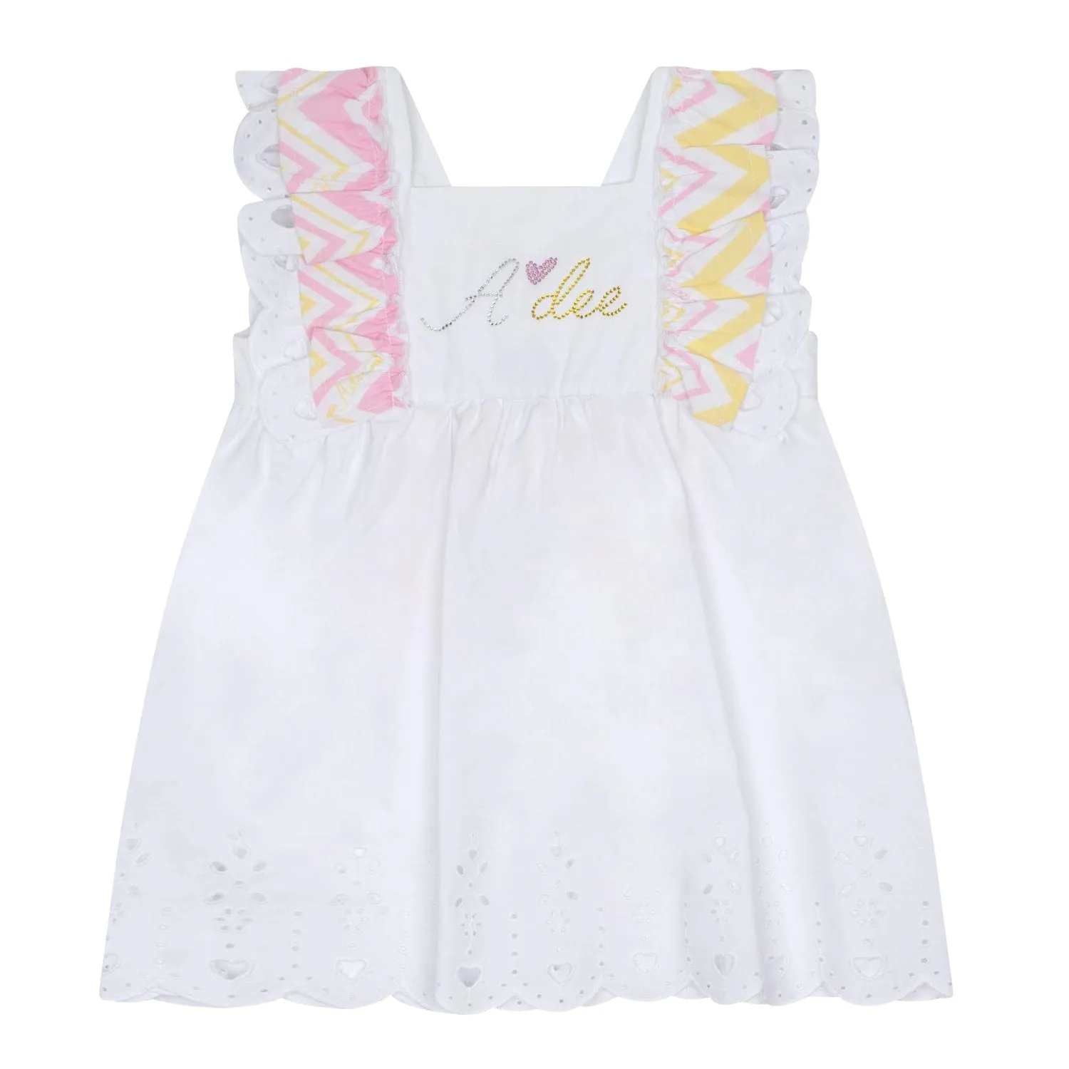 A DEE - Lexy Chic Chevron Broderie Anglaise Legging Set - White