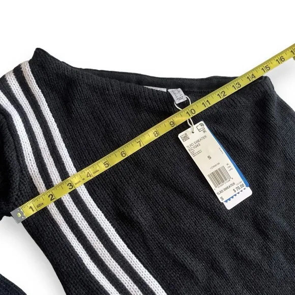 Adidas Black One Shoulder Sweater Three Stripe TLRD Small New Black