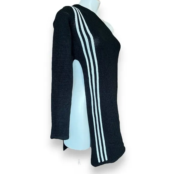 Adidas Black One Shoulder Sweater Three Stripe TLRD Small New Black