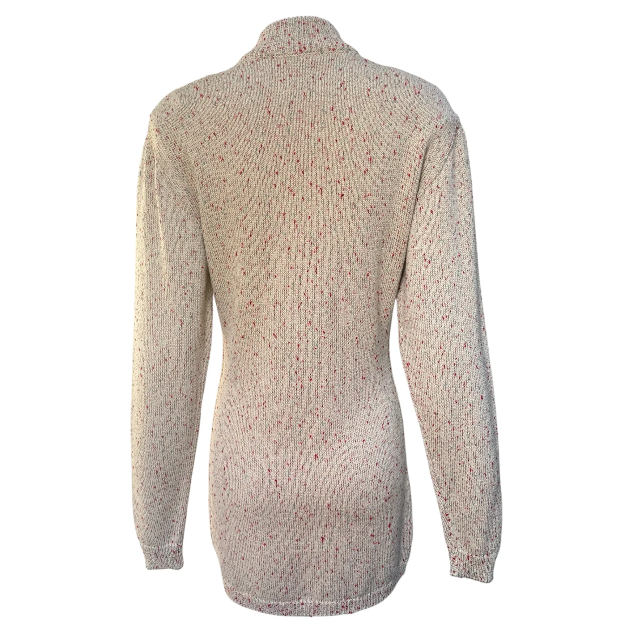 Alaia A/W 1986 Flecked Beige Mini Zip-Up Sweater Dress