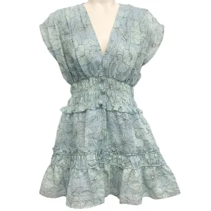 Alexis Blue Floral Ruth Smocked Dress