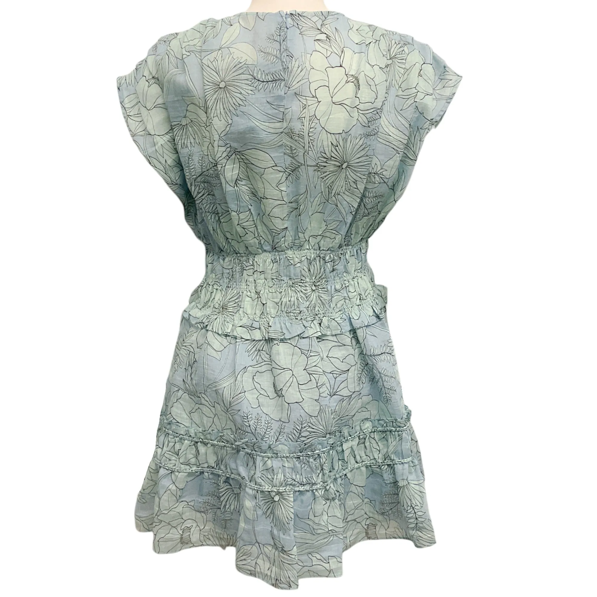 Alexis Blue Floral Ruth Smocked Dress