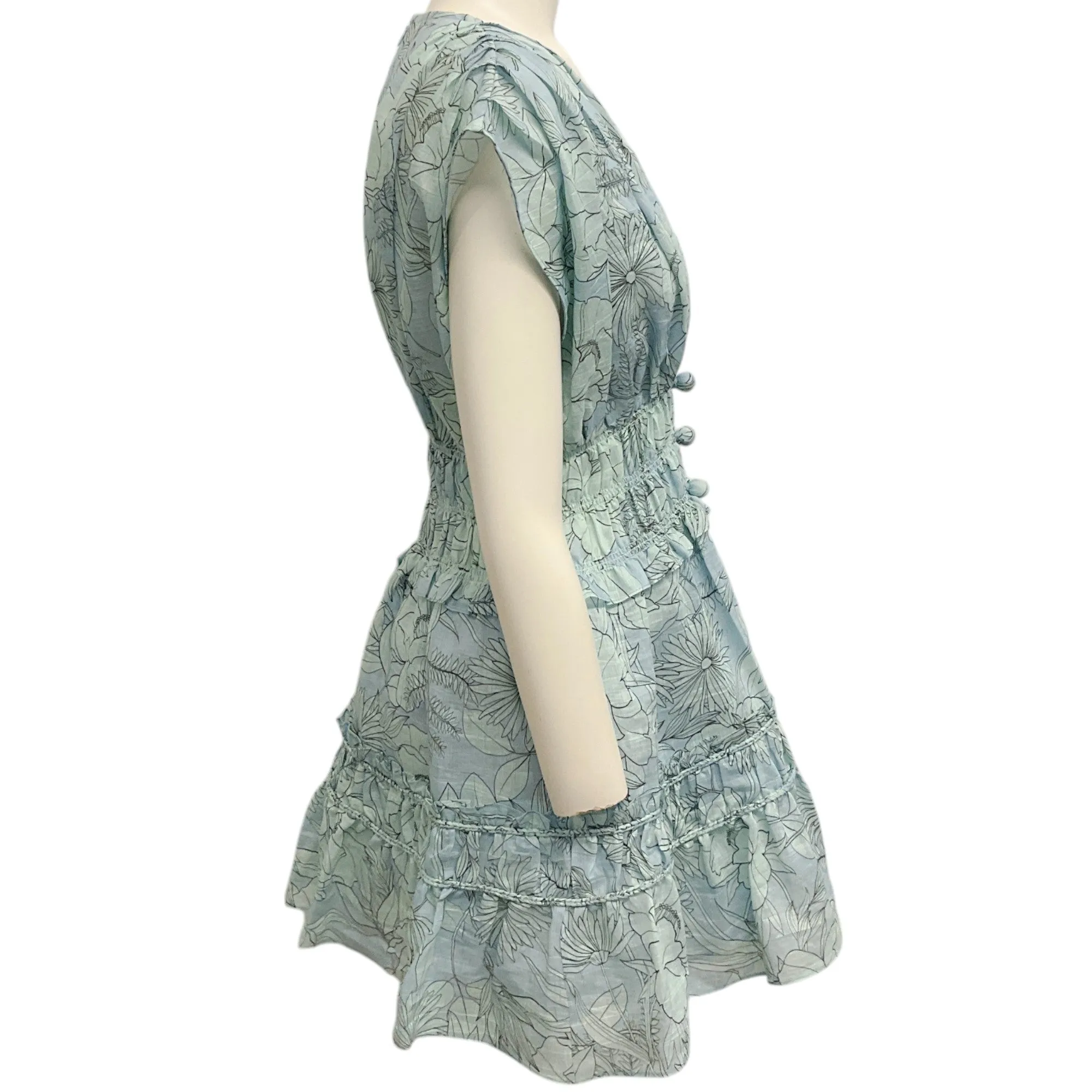Alexis Blue Floral Ruth Smocked Dress