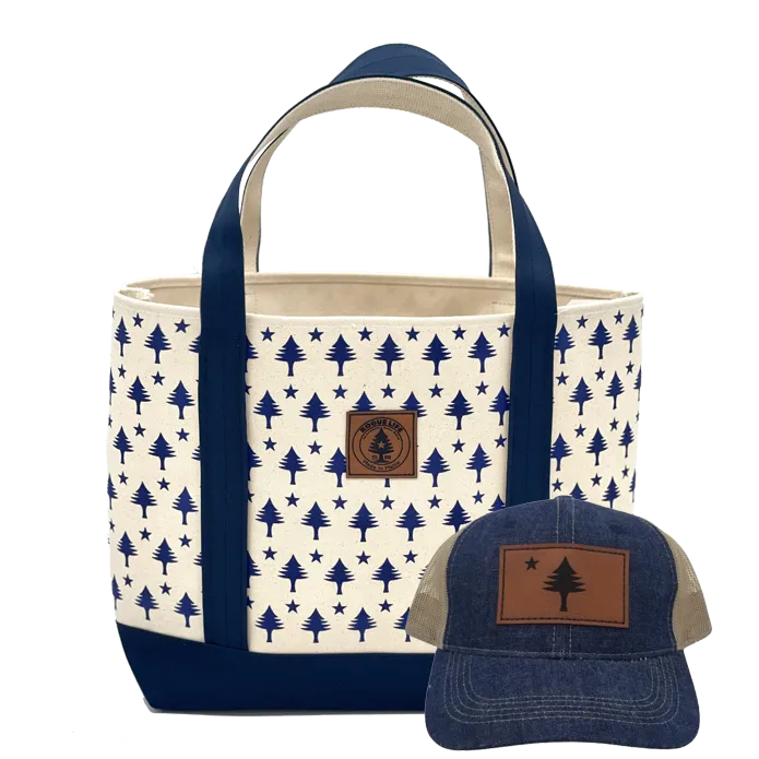 All Over Tree Large Tote and Trucker Hat Set