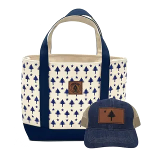 All Over Tree Large Tote and Trucker Hat Set