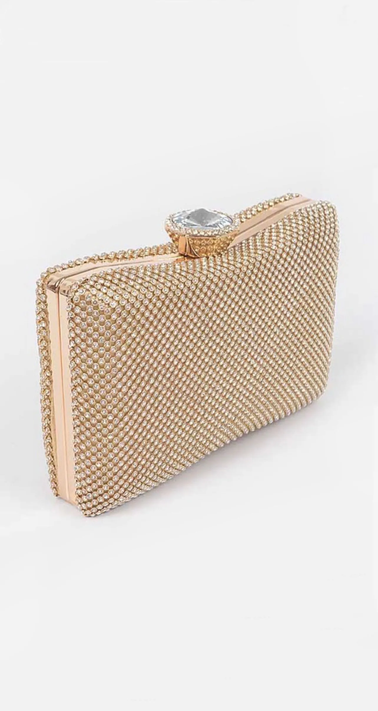 All that Glitters Silver Rhinestones Clutch