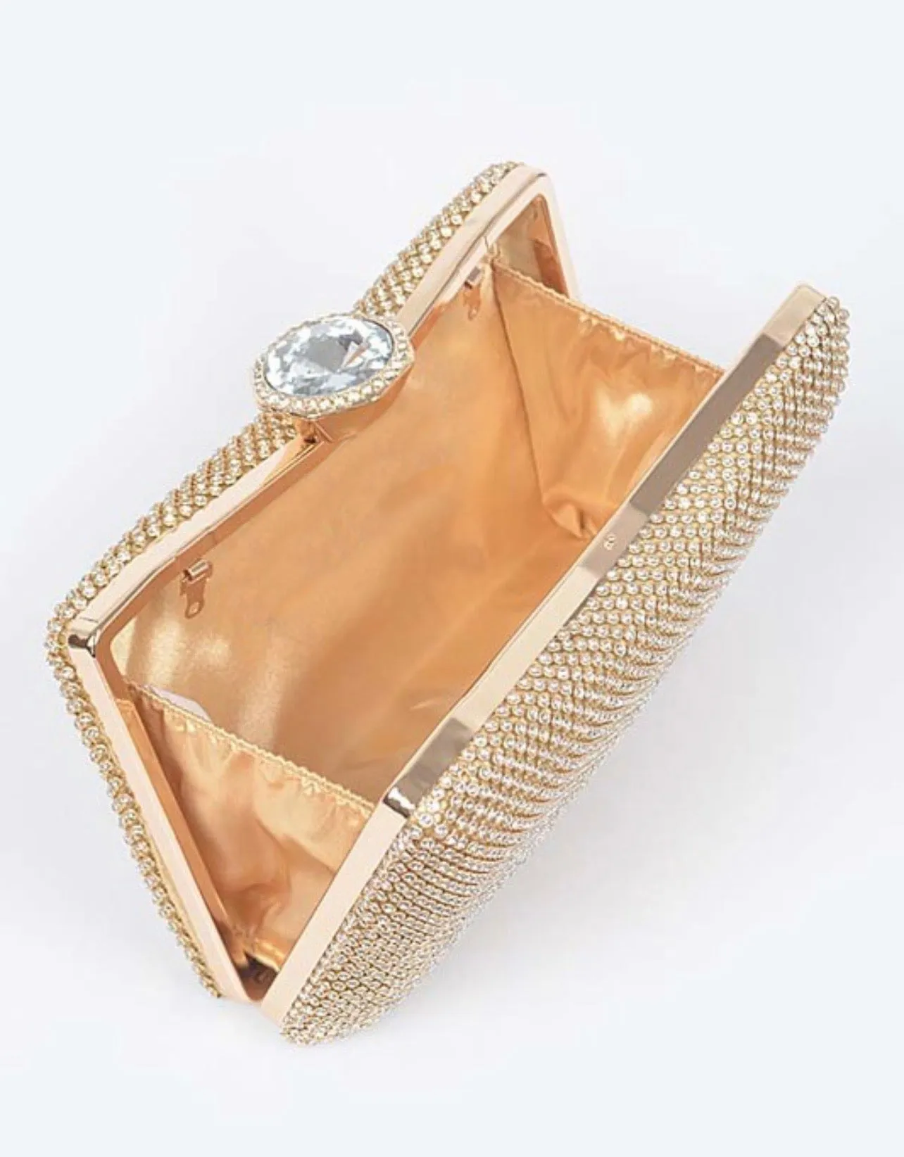 All that Glitters Silver Rhinestones Clutch