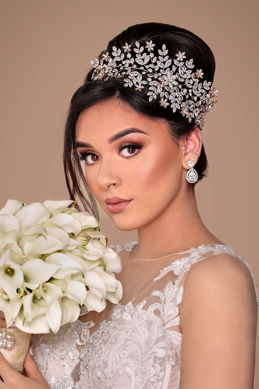 AMORETTE Bridal Headpiece, Luxurious Swarovski Crystals