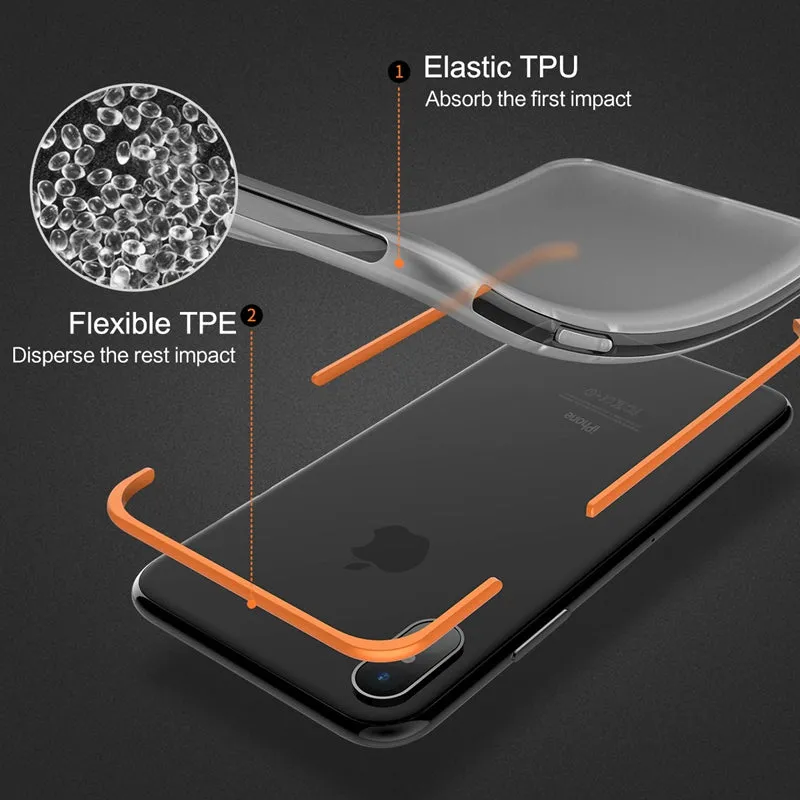 Anti-knock Case Cover for iPhone X - Green,Black,White,Orange