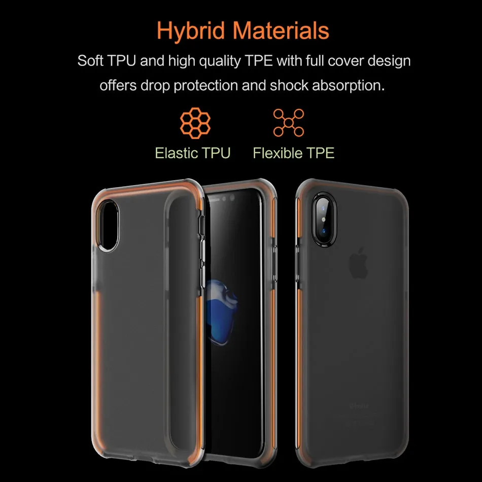 Anti-knock Case Cover for iPhone X - Green,Black,White,Orange