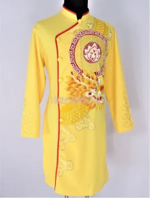 AO DAI MEN -  ÁO DÀI NAM VÀNG VẼ RỒNG