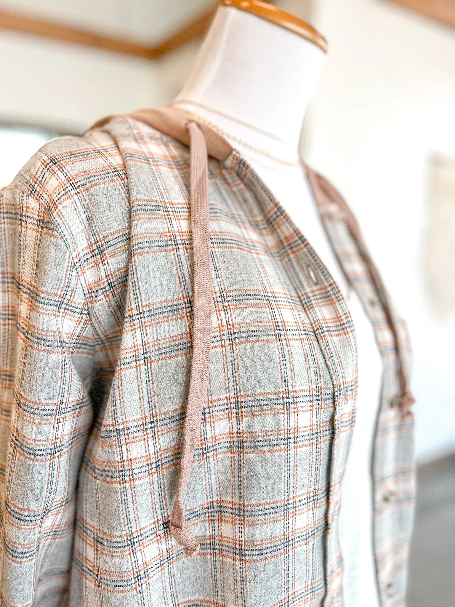 Ash Plaid Hoodie - Grey