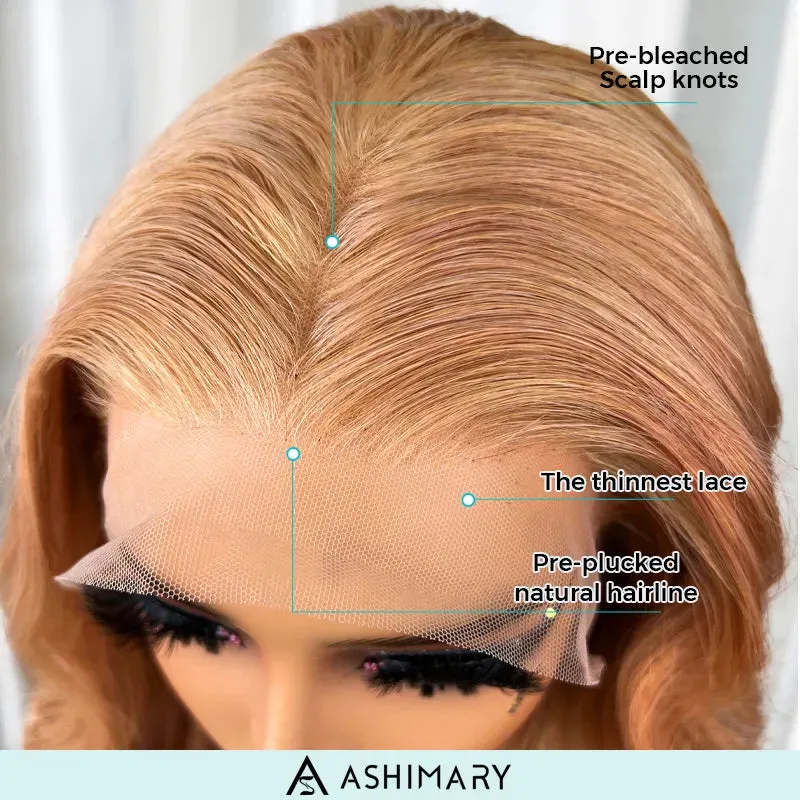 Ashimary Light Flaxen Brown Color 13x4 Lace Front Body Wave Wig