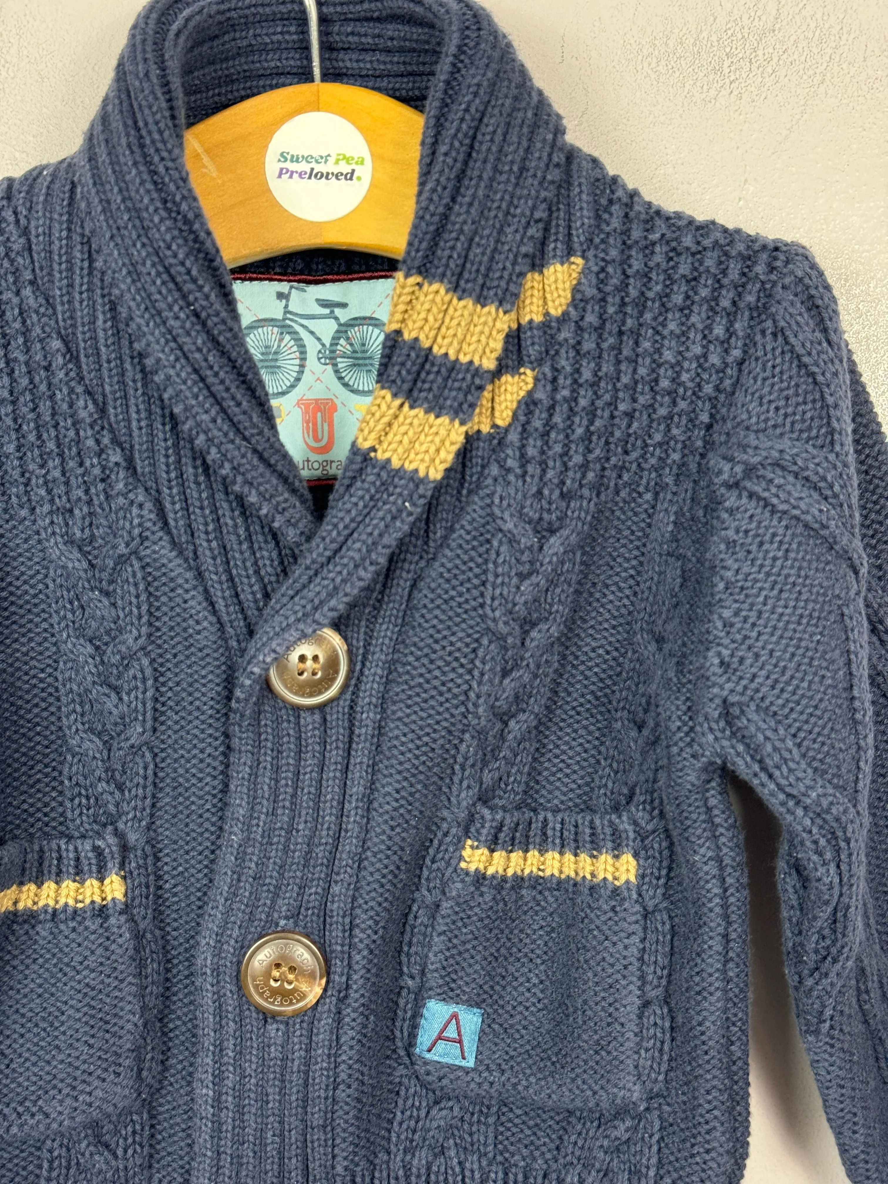 Autograph Navy Cardigan 6-9m