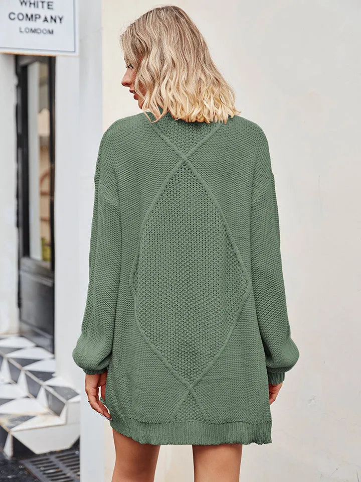 Aveline Cable-Knit Long Sleeve Cardigan
